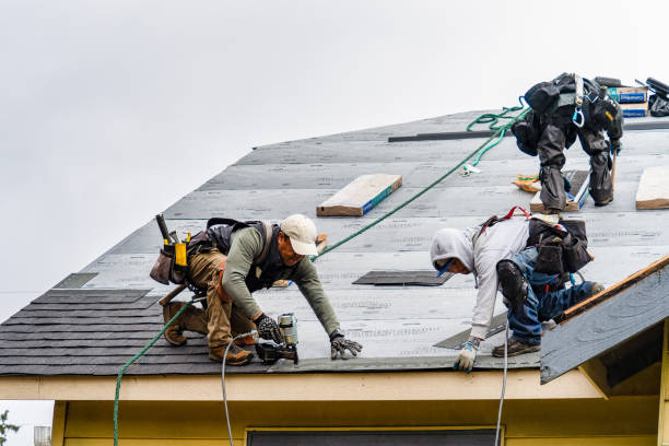 Professional Gutter Installation technician working in Carsonville, MI